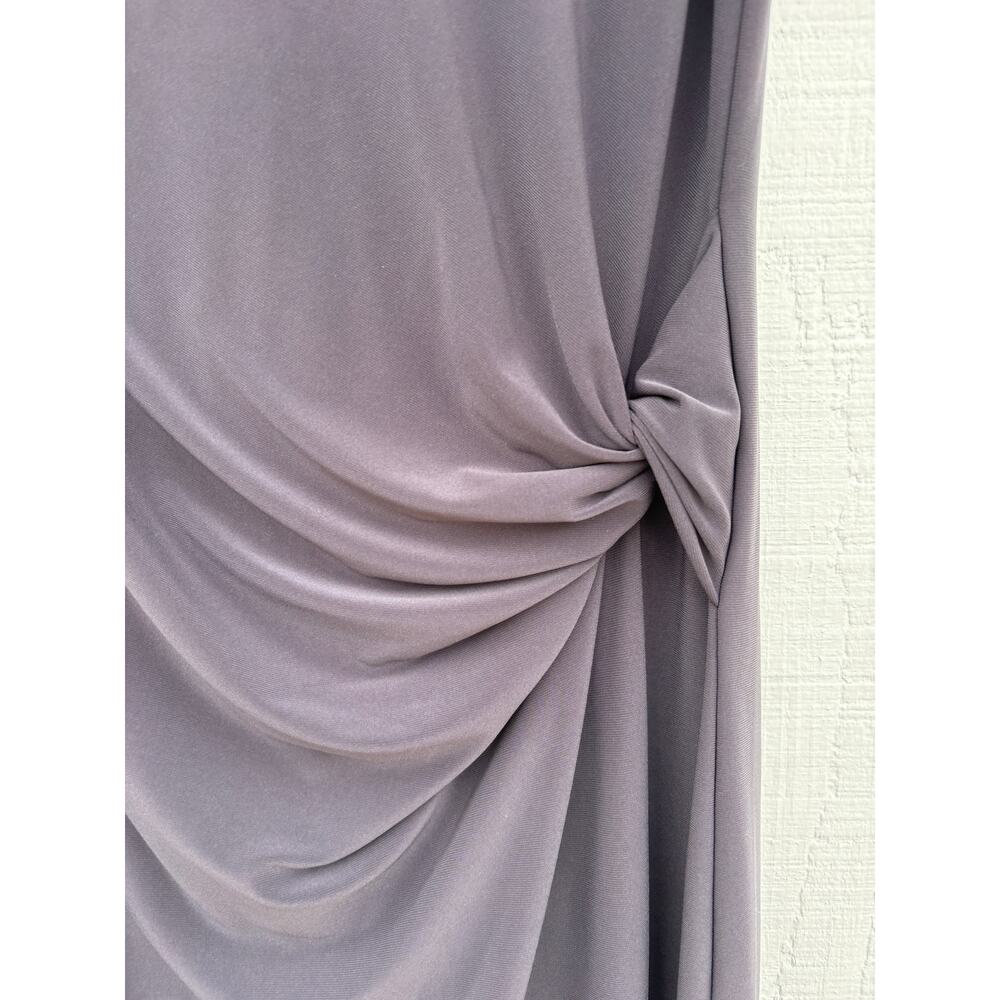 Nic + Zoe Dress, Twist‎ Side, Matte Jersey, Gray Gathered Stretch, Sz S
